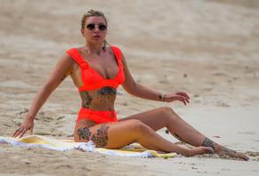 Olivia BucklandSexy in Olivia Buckland and Alex Bowen spotted on the beach with friends early Saturday in Barbados