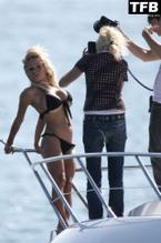 Pamela Anderson Sexy in Pamela Anderson Sexy Poses Topless In A Bikini On A Boat During A Photoshoot in Cannes