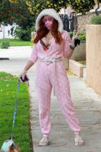 Phoebe PriceSexy in Phoebe Price seen wearing her pajamas while taking her dog out for a brief walk in Los Angeles