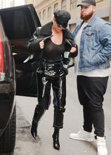 Rita OraSexy in Rita Ora Braless Black Top in New York 