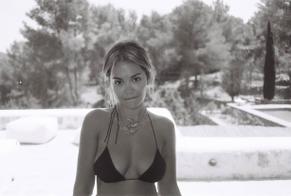 Rita OraSexy in Rita Ora Displays posts some black and white sexy bikini photos