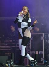 Rita OraSexy in Rita Ora Sexy Singer Performed Live On Stagein Check Bodysuit