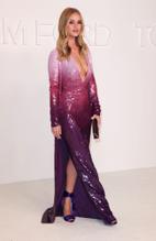 Rosie Huntington-WhiteleySexy in Rosie Huntington-Whiteley photographed in a purple-pink dress on the red carpet of the Tom Ford