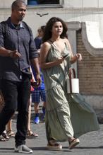 Selena GomezSexy in Selena Gomez Braless spotted having lunch at Pierluigi with film producer Andrea Jervolino