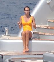 Pier Silvio Berlusconi and the family enjoying their holiday onboard a luxury yacht in Portofino