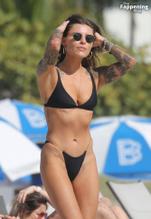 Sophia ThomallaSexy in Sophia Thomalla Sexy Spotted Showing Off Her Amazing Body Wearing a Hot Black Bikini at the Beach in Miami 