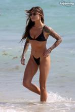 Sophia ThomallaSexy in Sophia Thomalla Sexy Spotted Showing Off Her Amazing Body Wearing a Hot Black Bikini at the Beach in Miami 