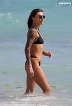 Sophia ThomallaSexy in Sophia Thomalla Sexy Spotted Showing Off Her Amazing Body Wearing a Hot Black Bikini at the Beach in Miami 