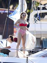 Sophie HermannSexy in Sophie Hermann Sexy Seen in A Red And Cherry Bikini In Ibiza