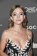 Sydney Sweeney shows off her cleavage at the Entertainment Weekly Pre-SAG party in Los Angeles