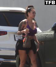 Telli Swift Sexy Seen Showing Off Her Hot Body In A Purple Top And Black Shorts In Los Angeles 