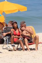 Tina KunakeySexy in Tina Kunakey Sexy Seen With Vincent Cassel At The Beach in Rio De Janeiro Brazil