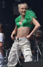 Zara Larsson Sexy in a green bra at the Radio 1 Big Weekend at Stewart Park in Middlesbrough